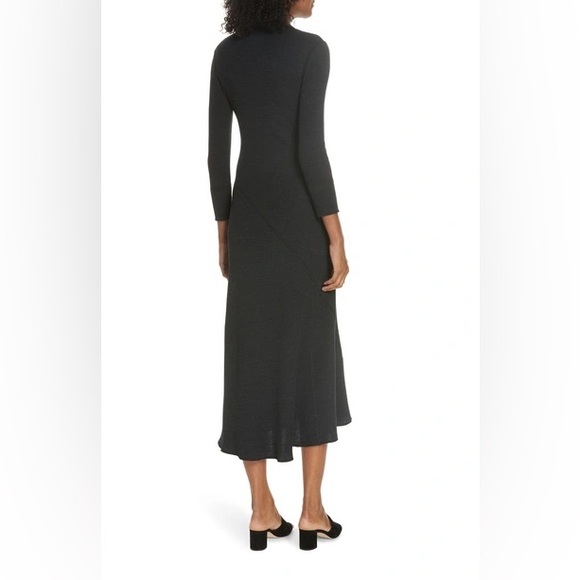 Theory Rib Florence Wool Sweater Black Maxi Dress - Picture 4 of 14